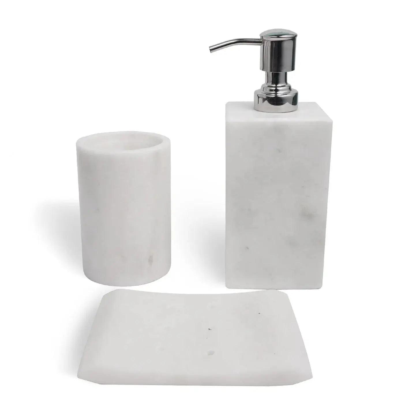 Elegant White Marble Bathroom Set Artifact Stonex