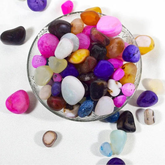 Multi-Color Onyx Quartz Decorative Pebbles Artifact Stonex