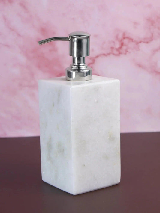 White Marble Soap Lotion Dispenser for Bathroom Artifat Stonex