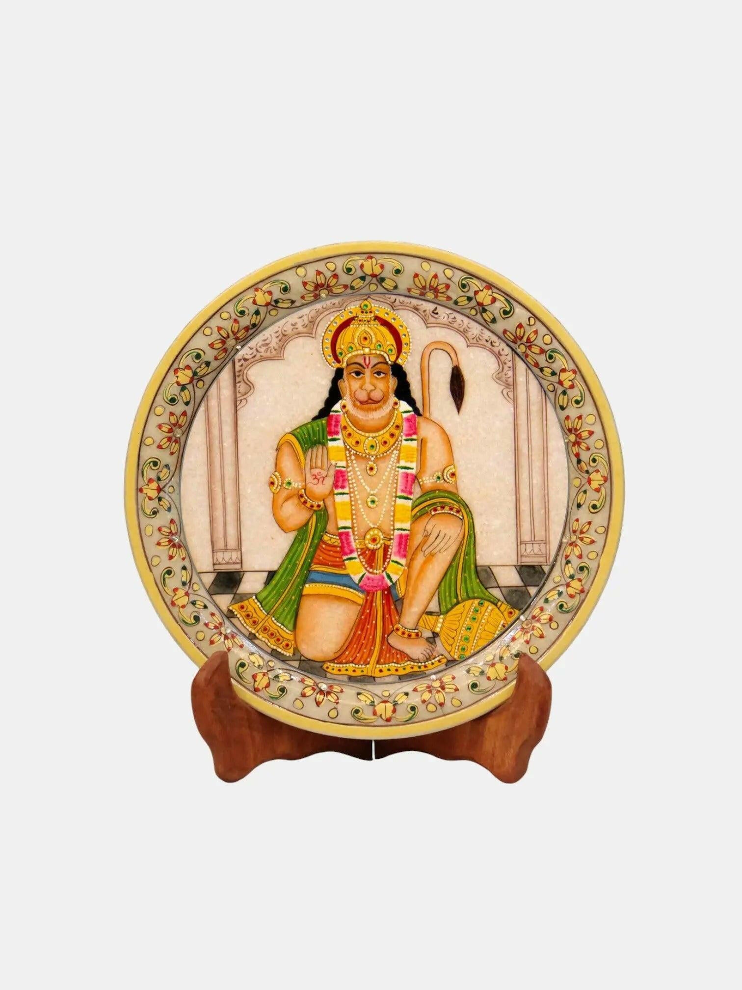 9-Inch Gold Leaf Lord Hanuman Plate.