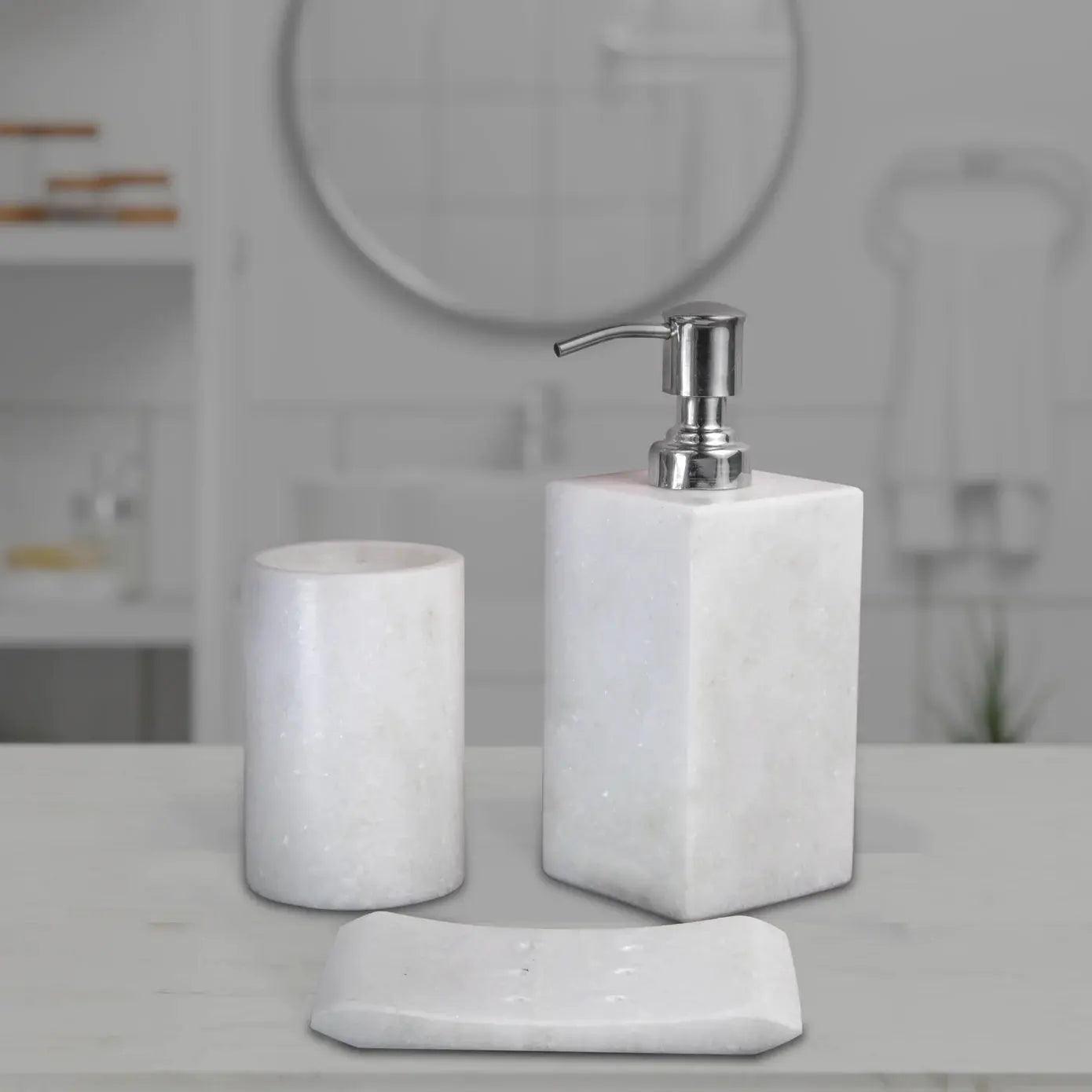 Elegant White Marble Bathroom Set Artifact Stonex