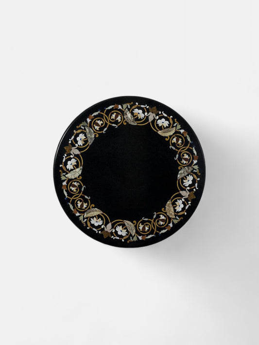 Baroque Vignette Round Marble Accent Tabletop