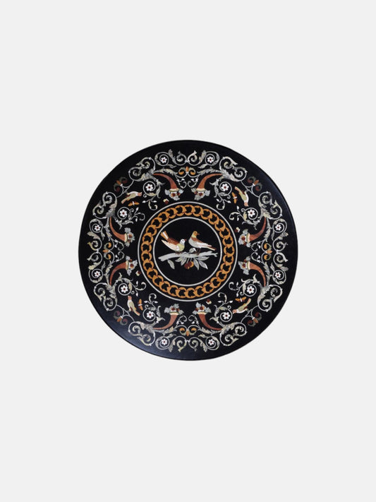 Avian Melody Circular Black Marble Tabletop