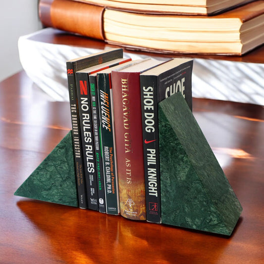 Green Marble Bookends for Stylish Home Decor