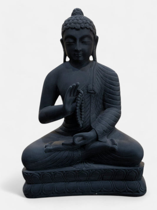 Buddha, 18 Inch, Black Marble Statue