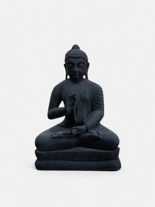 Buddha, 18 Inch, Black Marble Statue