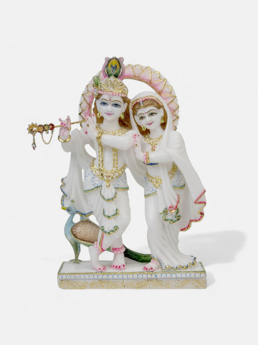 Elegant Radha Krishna Ji Marble Statue