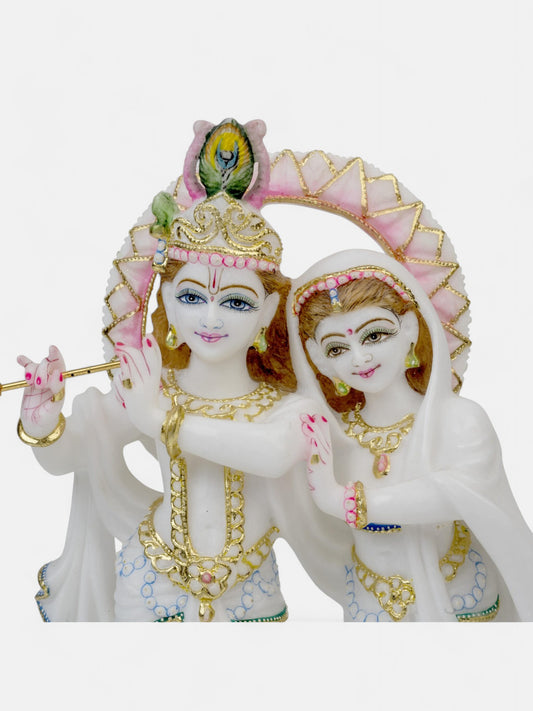 Elegant Radha Krishna Ji Marble Statue