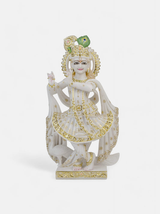 Elegant Shree Krishna Statue in Marble