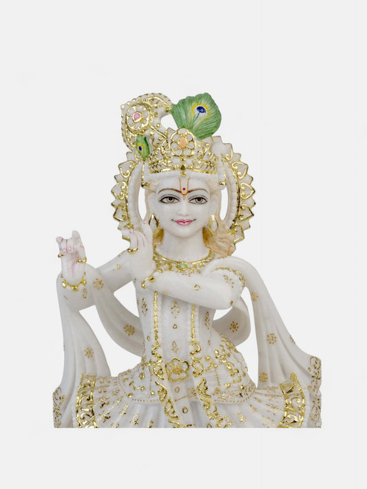 Elegant Shree Krishna Statue in Marble