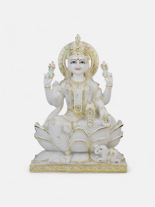 Elegant Maa Laxmi Statue in Marble