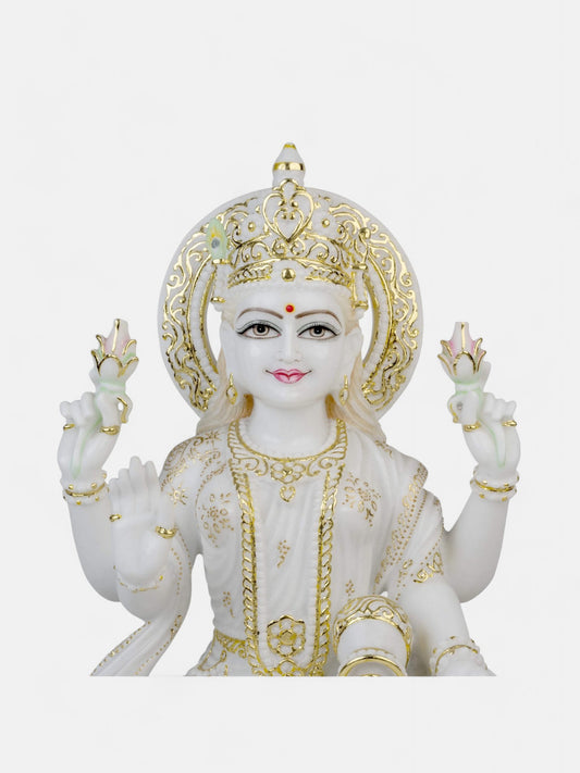 Elegant Maa Laxmi Statue in Marble