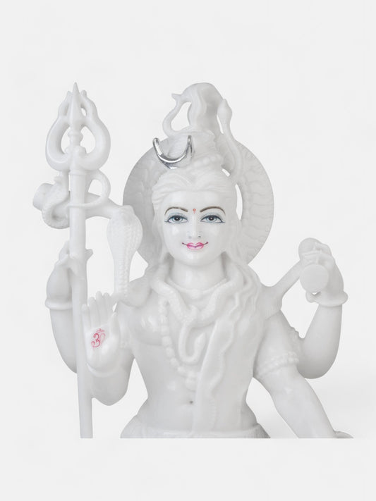 Lord Shiva in Pure White Marble