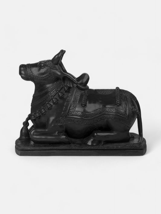 Majestic Nandi Black Marble Statue