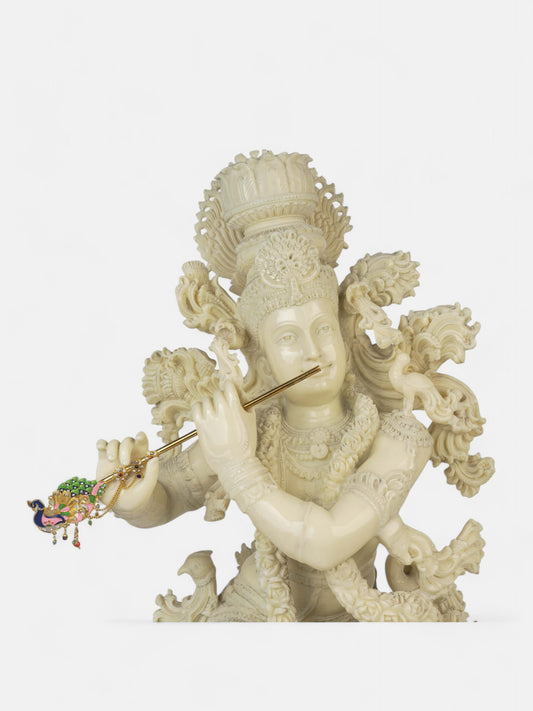 Krishna Bhagwan White Marble Statue