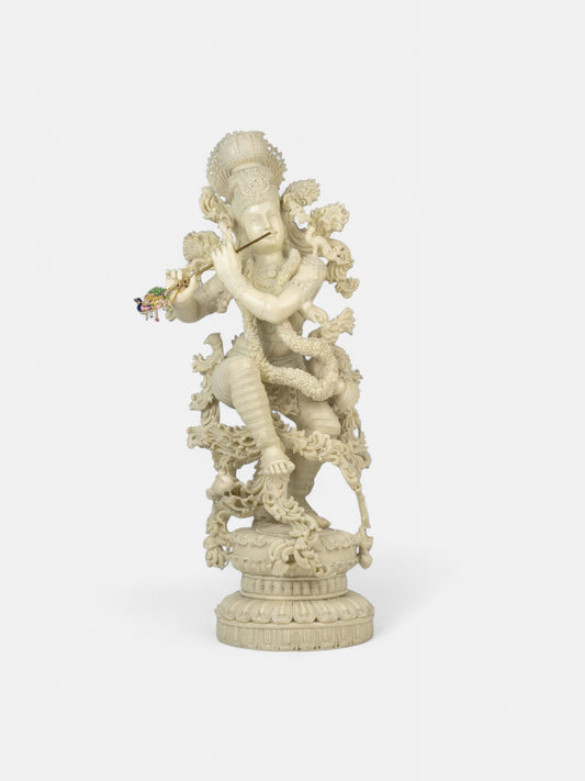 Krishna Bhagwan White Marble Statue