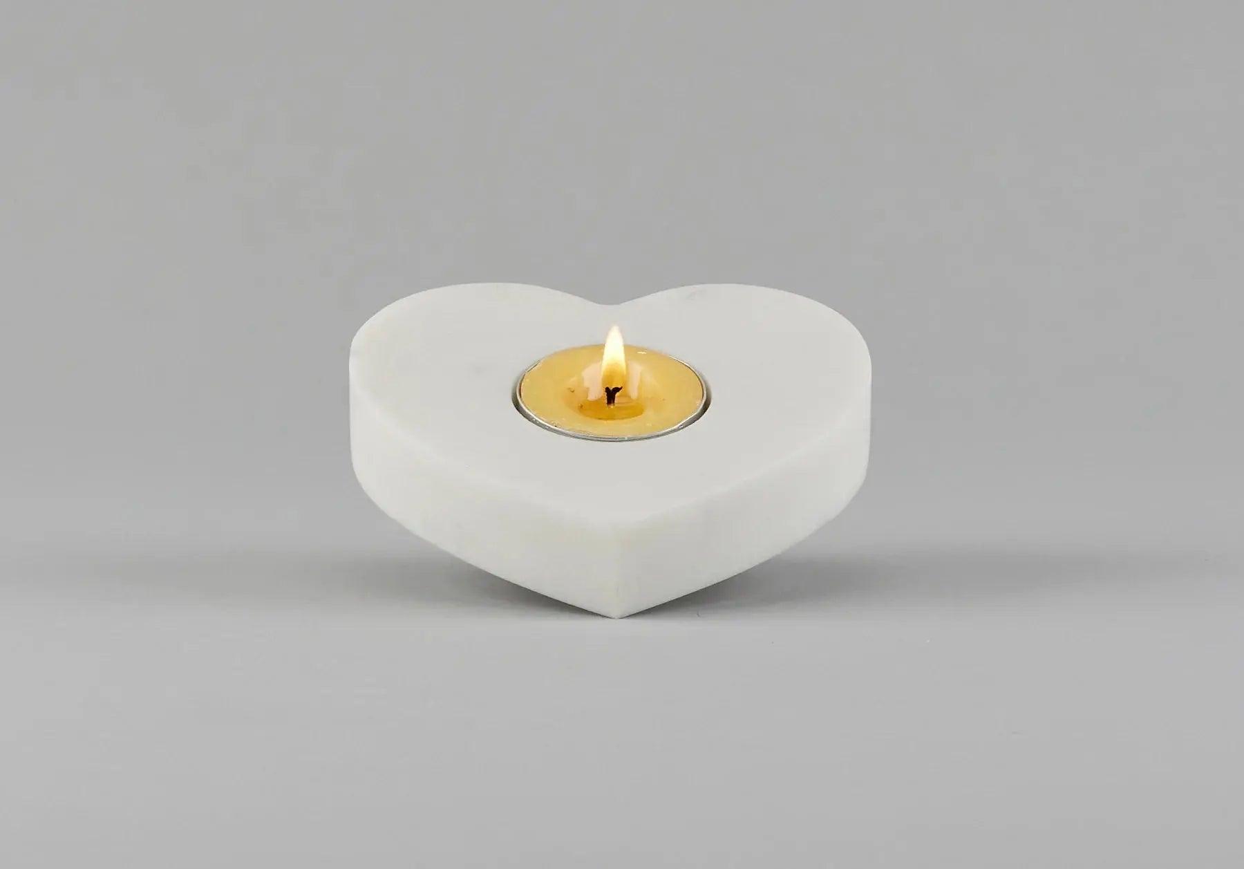 Heart Tea Light Holder - Romantic Marble Candle Holder Artifact Stonex