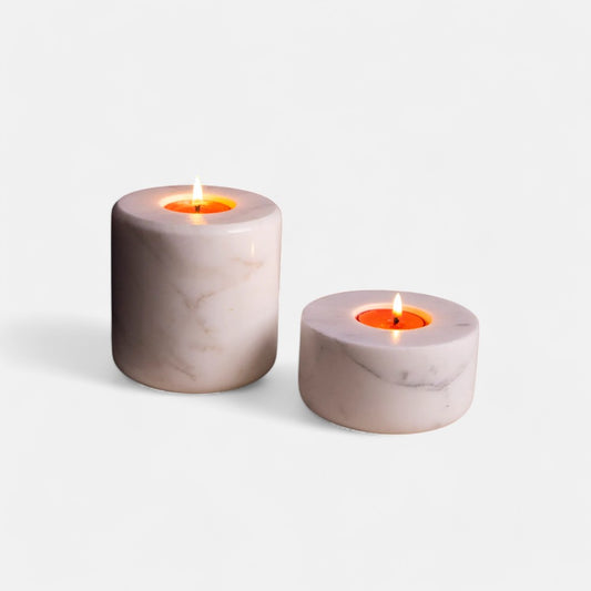 Elegant Statuario Marble Candle Holder