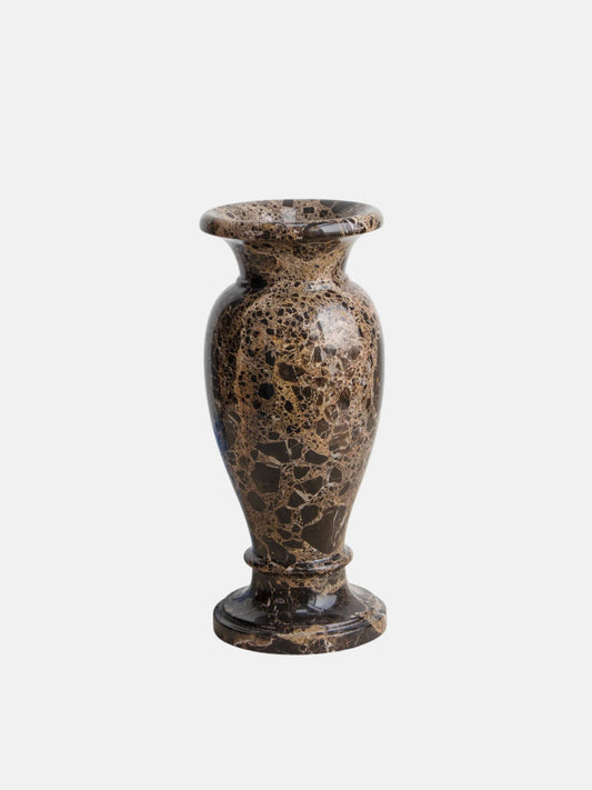 Dark Emperador Marble Decorative Flower Vase