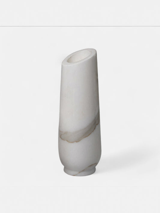 Statuario Marble Flower Vase, Elegant Decor