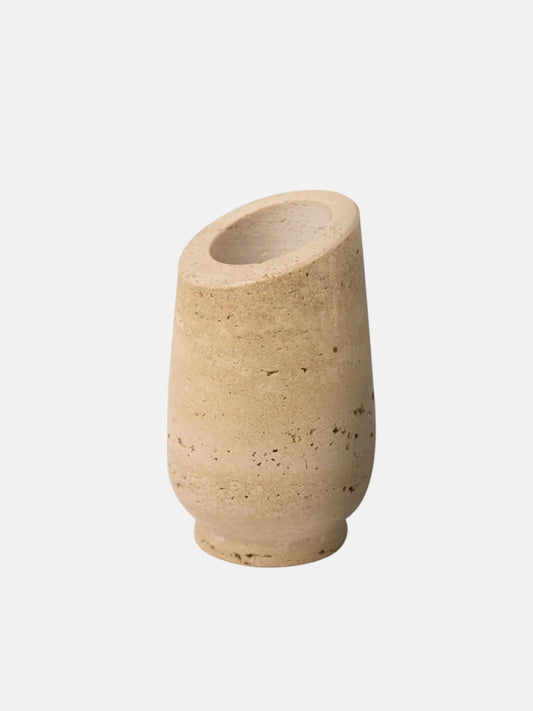 Travertine Marble Flower Vase for Decor