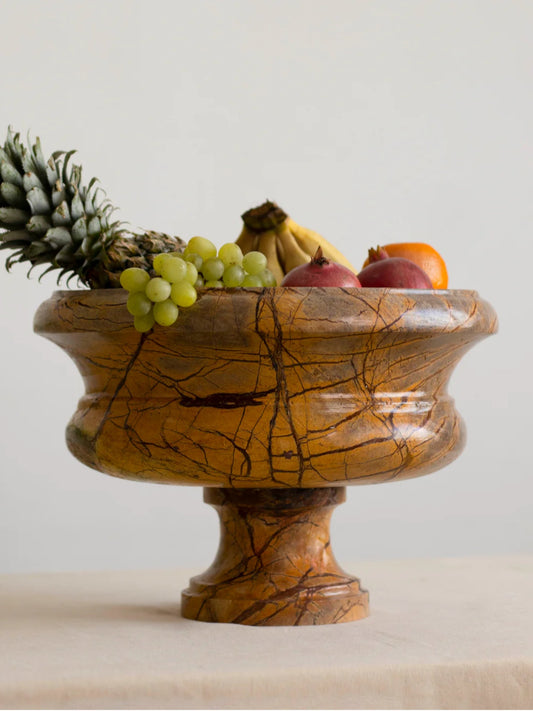 Bidasar Marble Fruit Bowl, Elegant Design