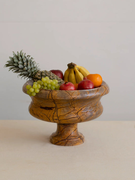 Bidasar Marble Fruit Bowl, Elegant Design