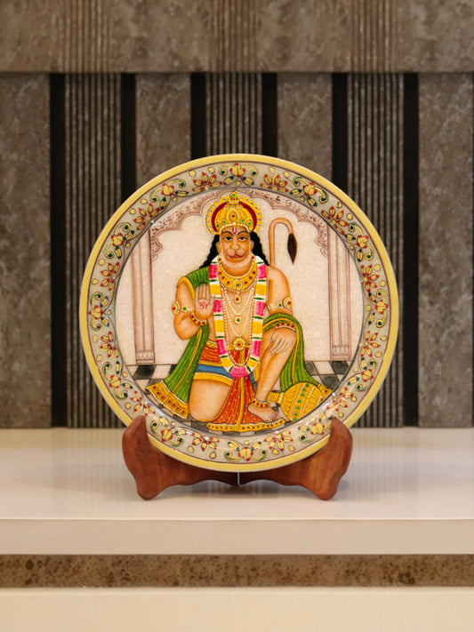 9-Inch Gold Leaf Lord Hanuman Plate