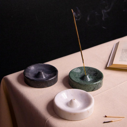 Marble Incense Stick Holder (White, Green, Black)