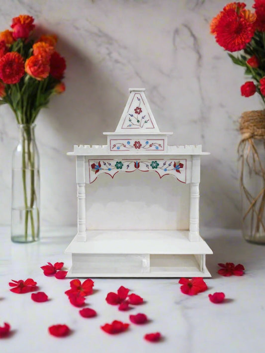 Red Inlay Marble Temple for Home