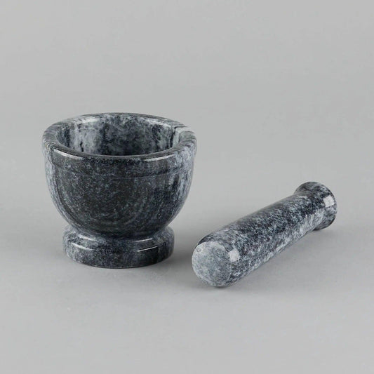 Grey Marble Mortar and Pestle Set Artifact Stonex