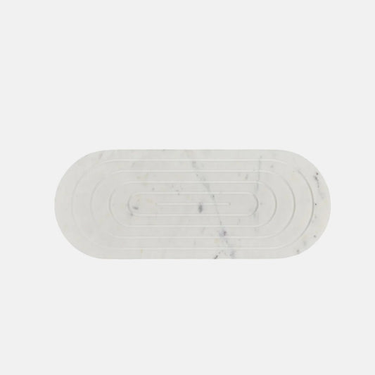 Oblong White Marble Serving Platter