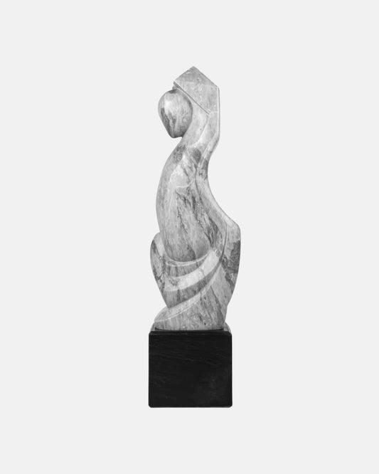 Curved Marble Swirl Sculpture