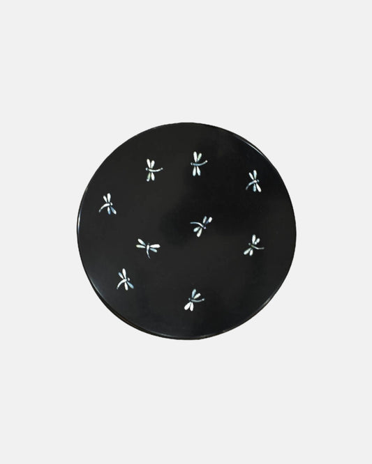 Dragonfly Serenade Black Marble Tabletop