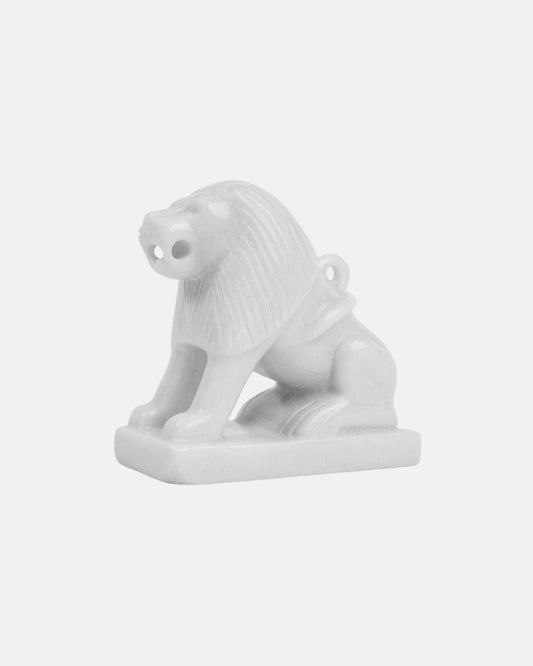 Regal Guardian Marble Lion Statue