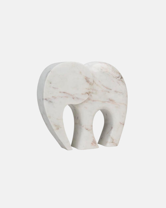 Elegant White Marble Elephant Set – 4 Pieces