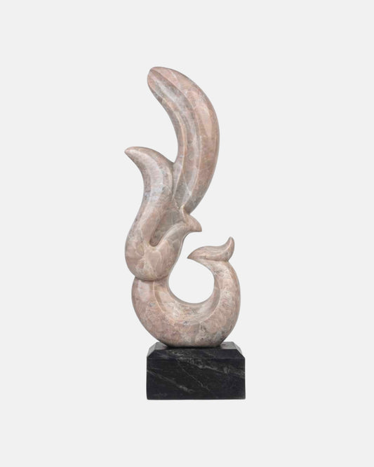 Elegant Marble Squirrels Sculpture