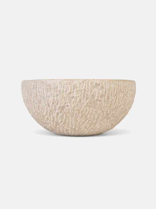 White Marble Garden Bowl Planter