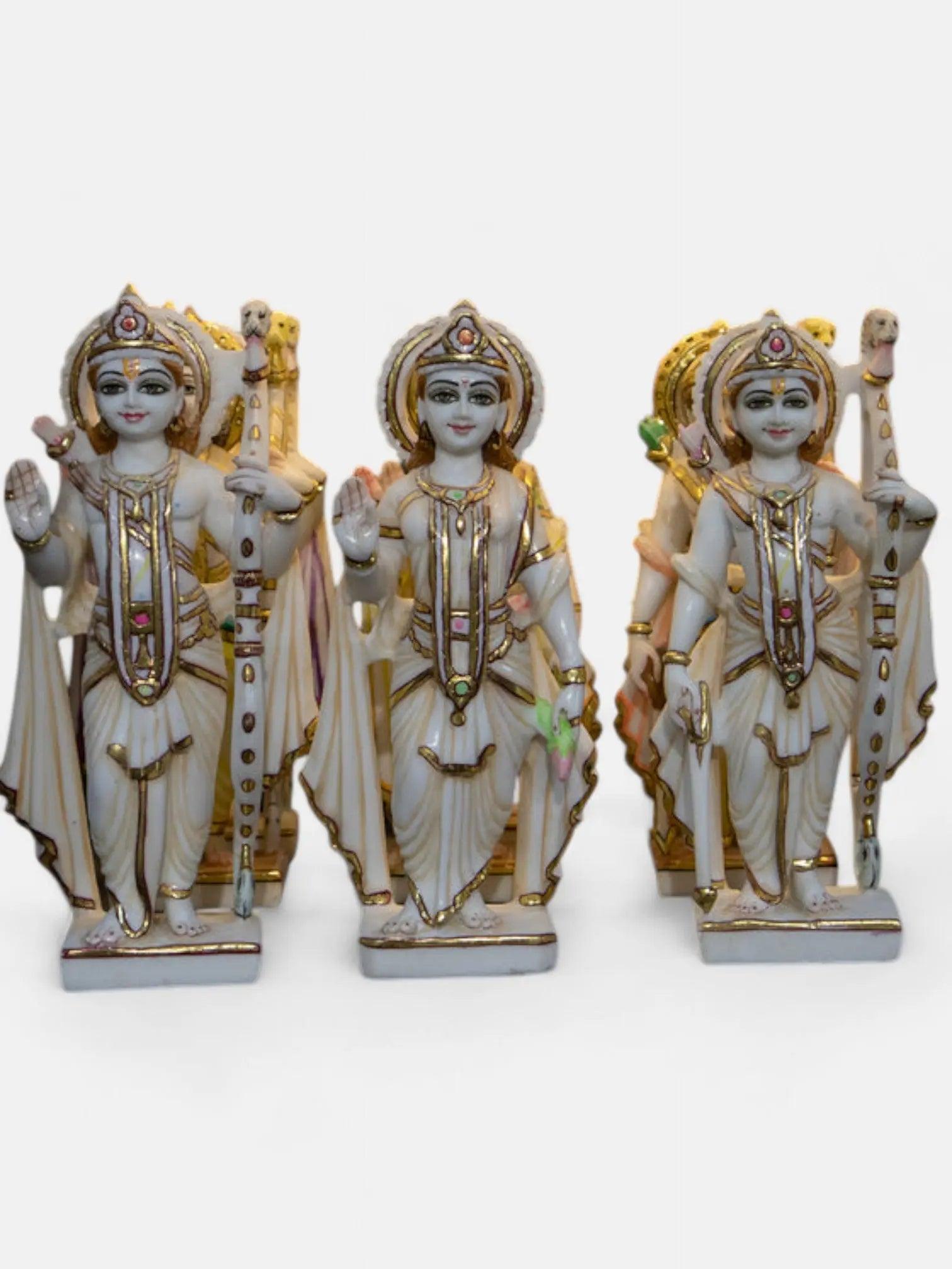 Ram Darbar, 12-Inch White Marble Statue Artifat Stonex