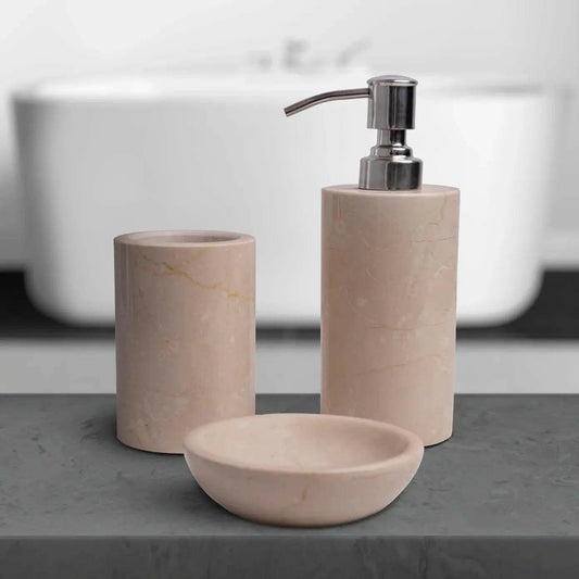 Bottochino Marble Bathroom Set, 3 Pieces.