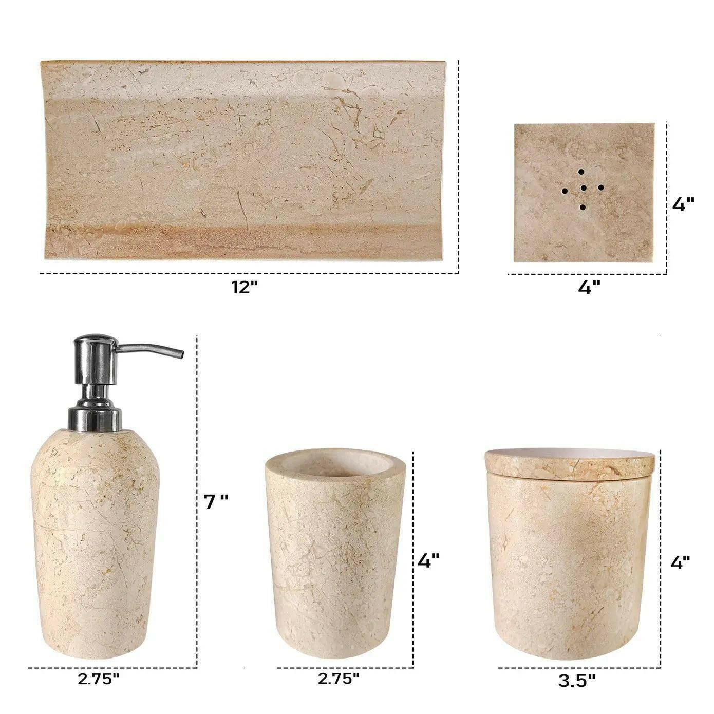 Dyna Marble Bathroom Set, Elegant Design.