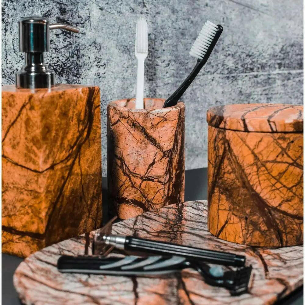 Rainforest Marble Bathroom Accessories Set.