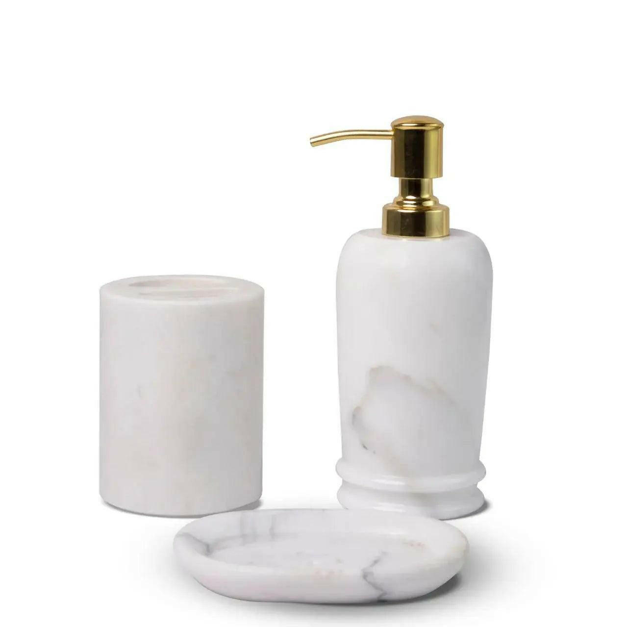 Statuario Marble Bathroom Set, Elegant Design.