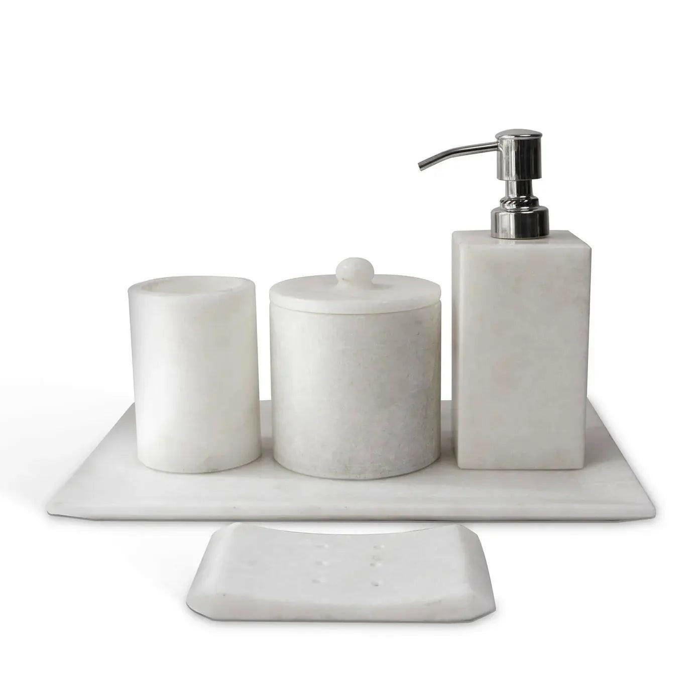 White Marble Bathroom Set, Luxury Decor.