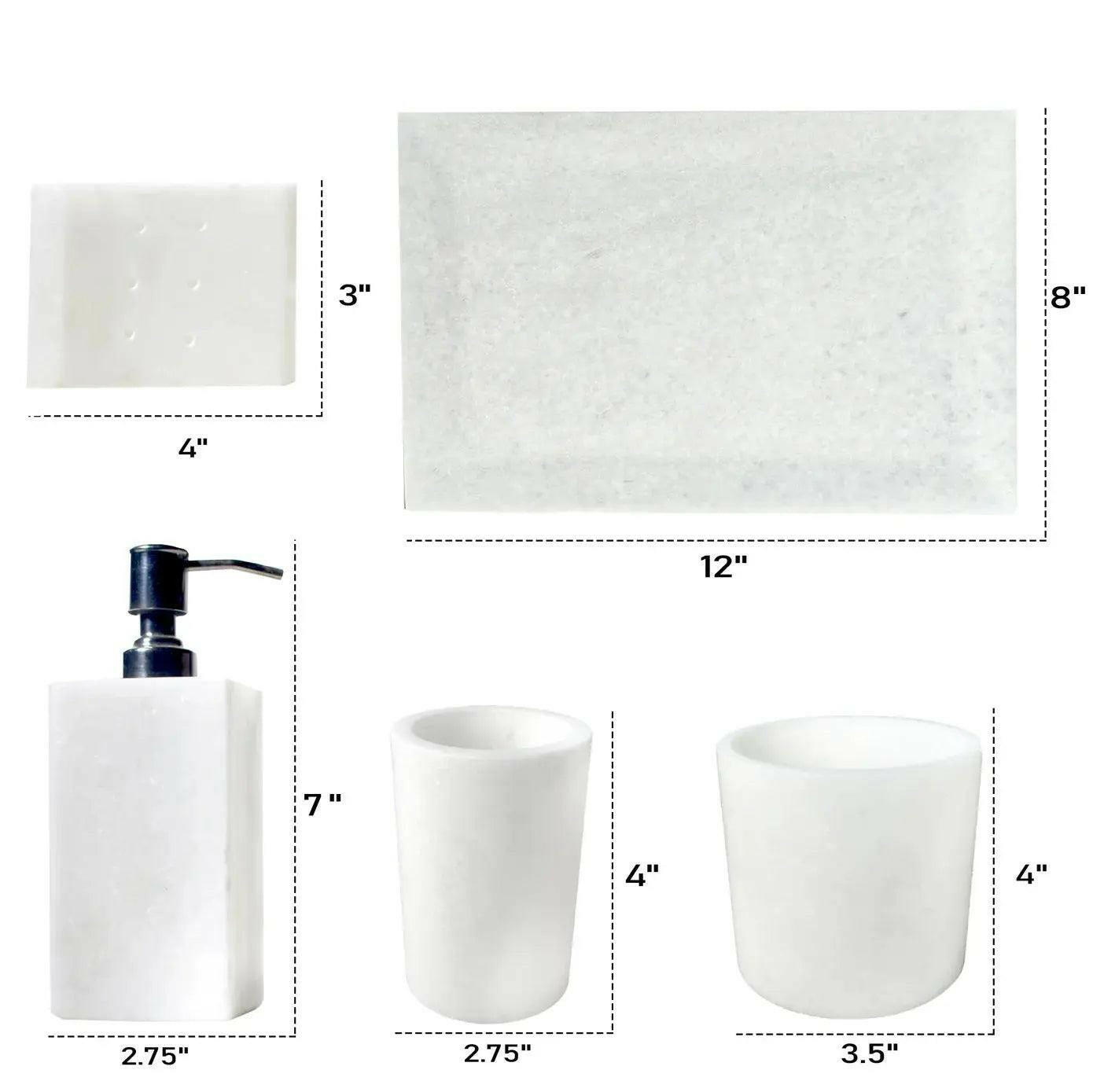 White Marble Bathroom Set, Luxury Decor.