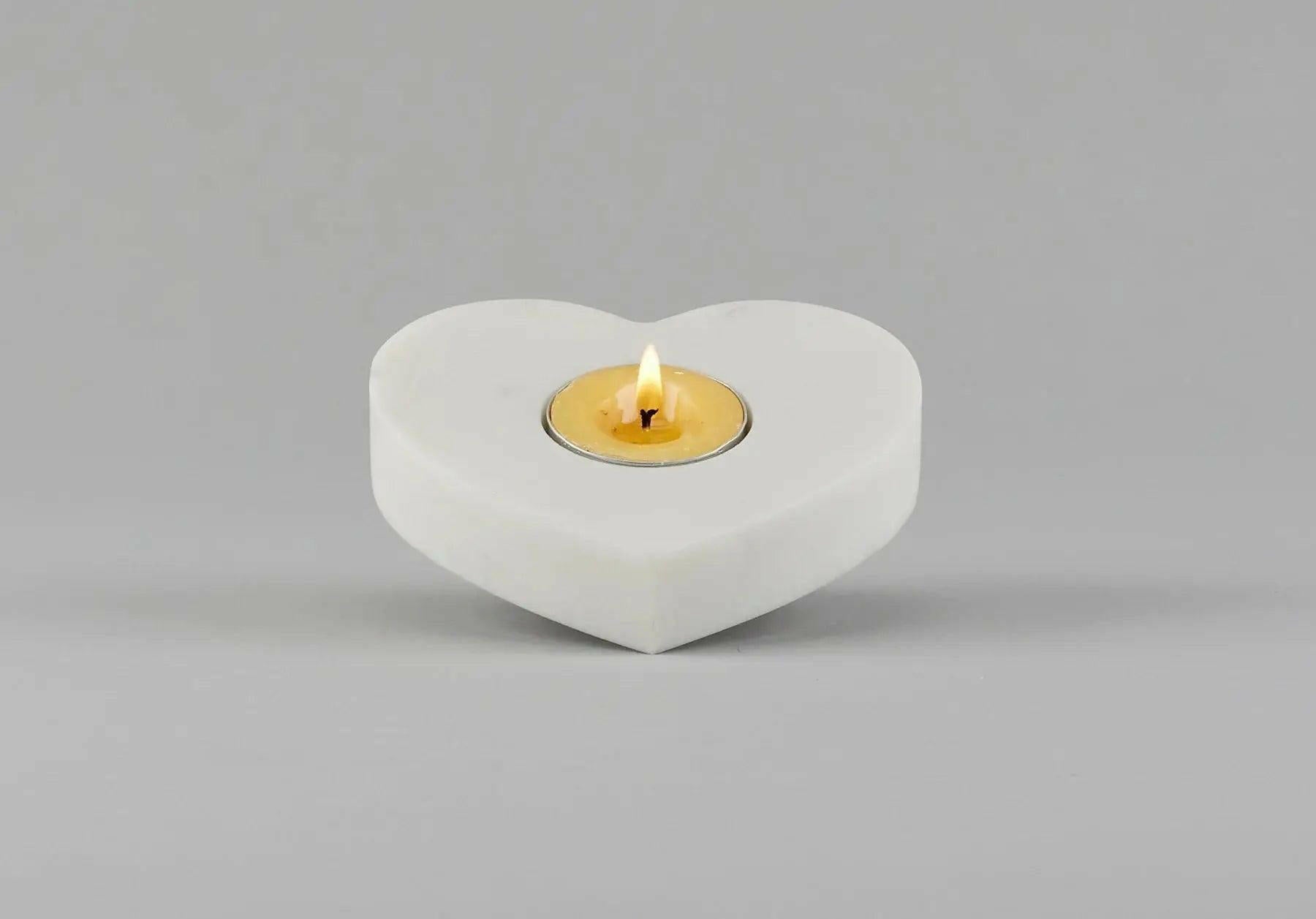 Heart Tea Light Holder - Romantic Marble Candle Holder.