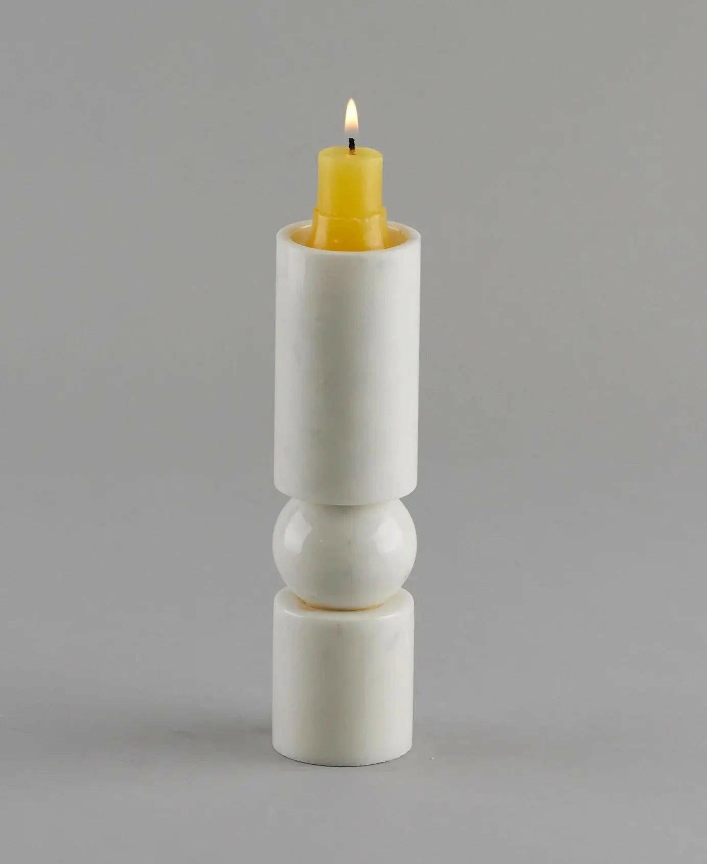 Odessa Marble Candle Holder Elegant Design.