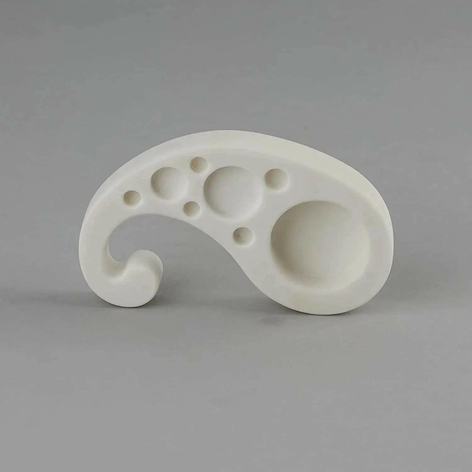 Paisley Tea Light Holder - Handcrafted White Marble Accent.