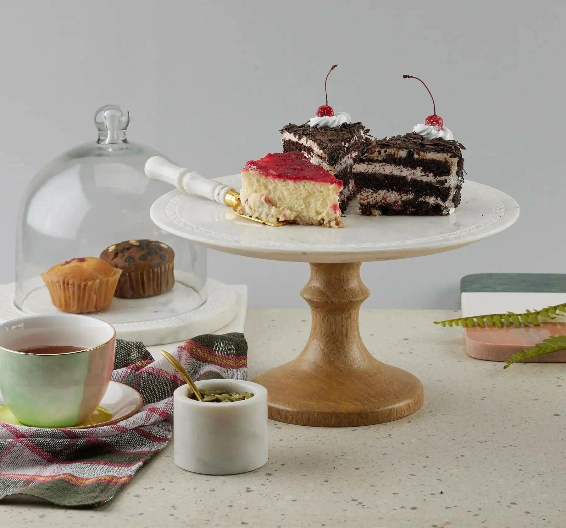 AVA Luxury Marble Pedestal Cake Stand.