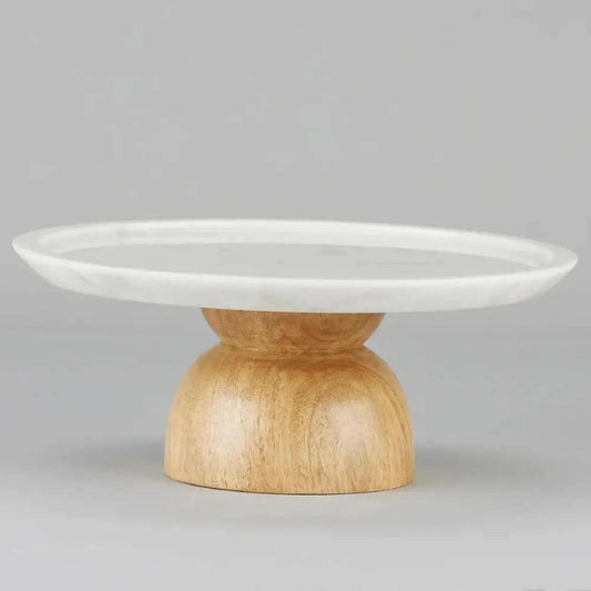 Clara Marble and Wood Cake Stand.